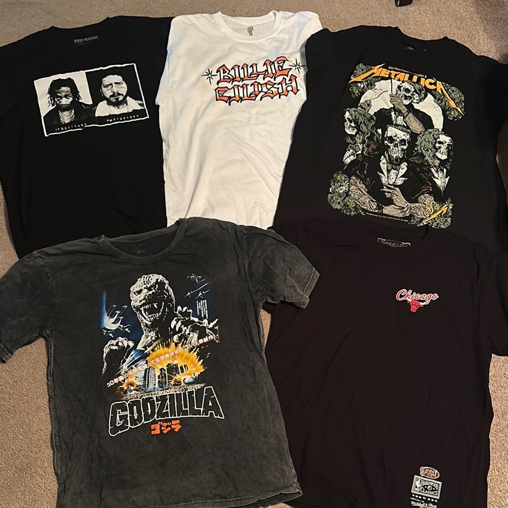 Graphic T-Shirt Collection - Black, White, Gray